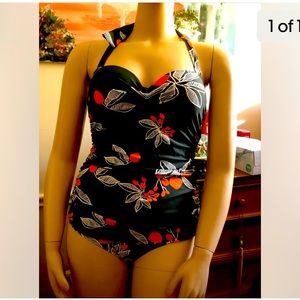 Dark green and orange halter